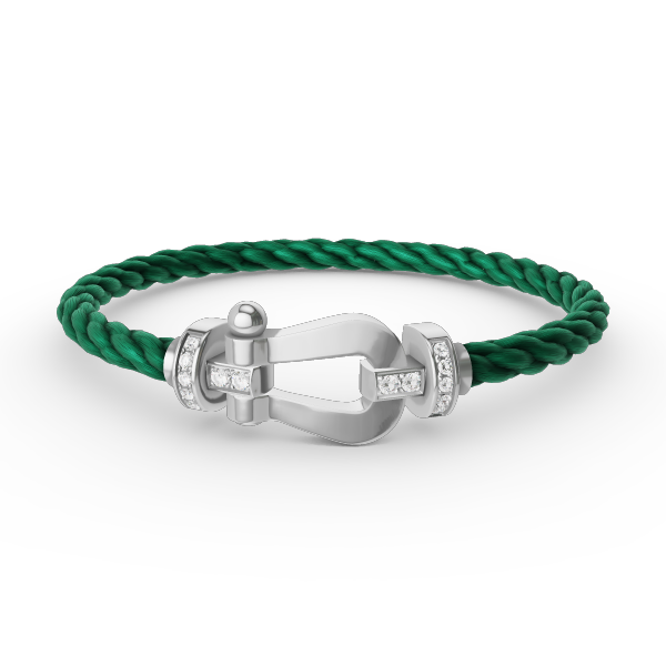 [Rose Jewelrys]FORCE LARGE HORSESHOE HALF DIAMOND BRACELET SILVER
