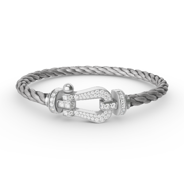 [🌹Rose💎]FORCE LARGE HORSESHOE FULL DIAMOND BRACELET SILVER