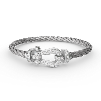 [Rose Jewelrys]FORCE LARGE HORSESHOE FULL DIAMOND BRACELET SILVER