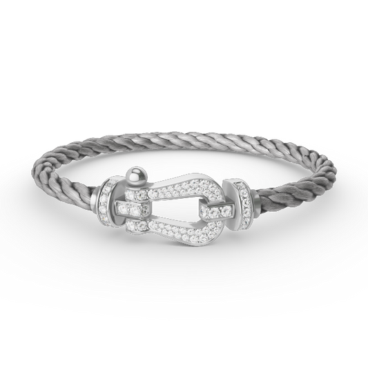 [Rose Jewelrys]FORCE LARGE HORSESHOE FULL DIAMOND BRACELET SILVER