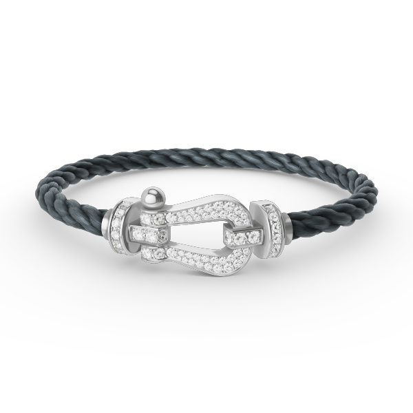[Rose Jewelrys]FORCE LARGE HORSESHOE FULL DIAMOND BRACELET SILVER