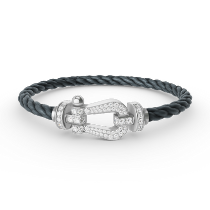 [Rose Jewelrys]FORCE LARGE HORSESHOE FULL DIAMOND BRACELET SILVER