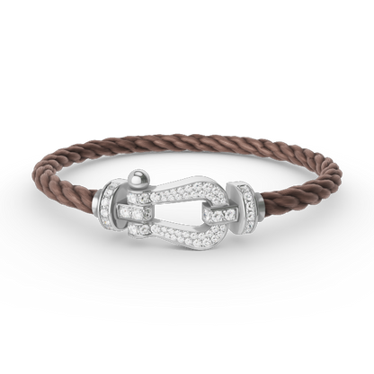 [Rose Jewelrys]FORCE LARGE HORSESHOE FULL DIAMOND BRACELET SILVER