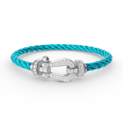 [Rose Jewelrys]FORCE LARGE HORSESHOE FULL DIAMOND BRACELET SILVER