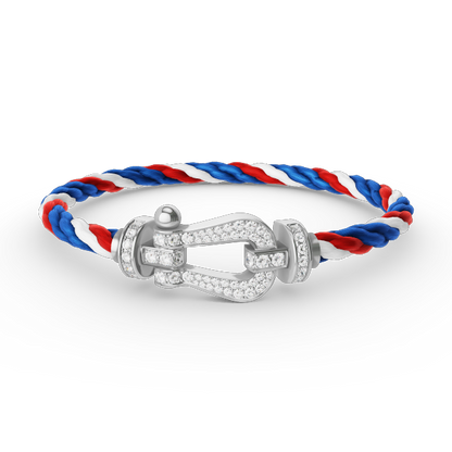 [Rose Jewelrys]FORCE LARGE HORSESHOE FULL DIAMOND BRACELET SILVER