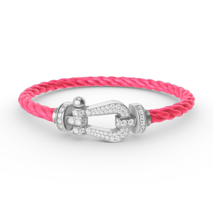 [Rose Jewelrys]FORCE LARGE HORSESHOE FULL DIAMOND BRACELET SILVER
