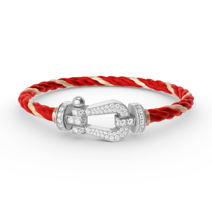 [Rose Jewelrys]FORCE LARGE HORSESHOE FULL DIAMOND BRACELET SILVER