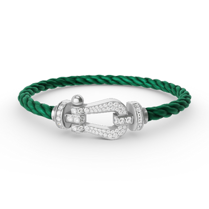 [Rose Jewelrys]FORCE LARGE HORSESHOE FULL DIAMOND BRACELET SILVER