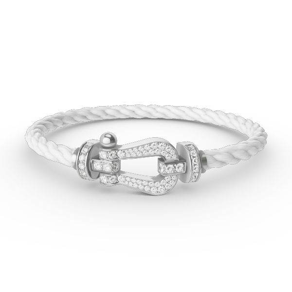 [Rose Jewelrys]FORCE LARGE HORSESHOE FULL DIAMOND BRACELET SILVER