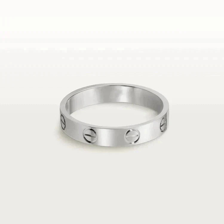 []LOVE RING 4MM 1 DIAMOND SILVER