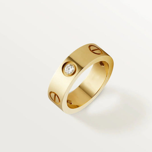 [Rose Jewelrys]LOVE RING 5.5MM 3 DIAMONDS PINK GOLD