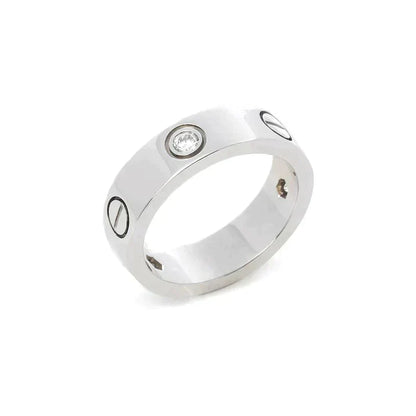 [Rose Jewelrys]LOVE RING 5.5MM 3 DIAMONDS SILVER