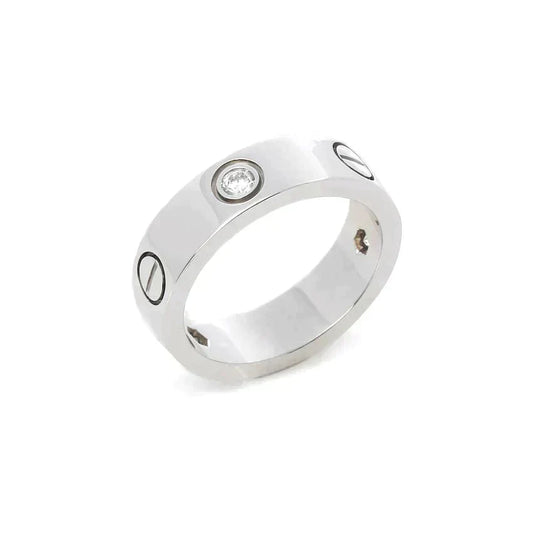 [Rose Jewelrys]LOVE RING 5.5MM 3 DIAMONDS SILVER