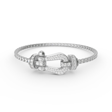 [🌹Rose💎]FORCE  LARGE HORSESHOE FULL DIAMOND TENNIS BRACELET