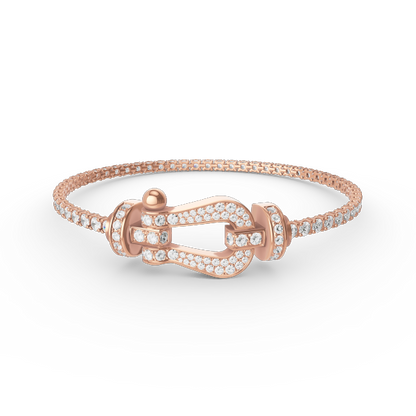 [Rose Jewelrys]FORCE  LARGE HORSESHOE FULL DIAMOND TENNIS BRACELET